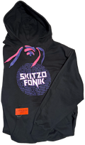 EXCLUSIVE PREMIUM LACE-UP BLACK HOODIE w/ PURPLE & PINK LOGO AND LACES