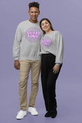 SPORT GRAY 50/50 SWEATSHIRT - PURPLE PINK & WHITE LOGO